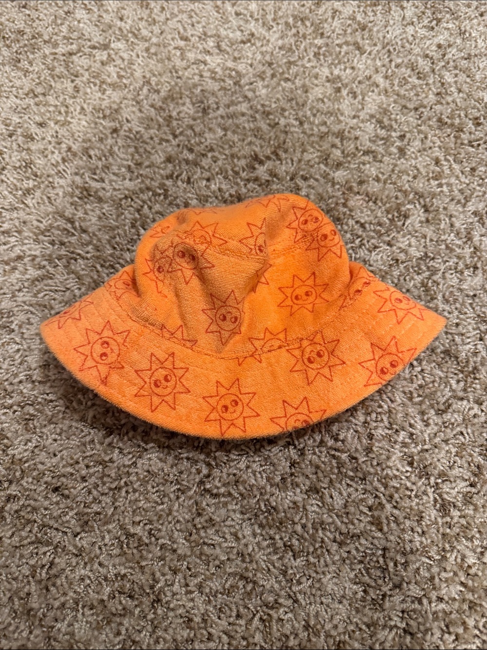 Orange Sun Print Bucket Hat